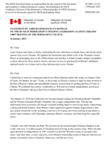 Statement by the Delegation of Canada on the Russian Federation’s ongoing aggression against Ukraine