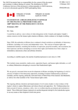 Statement by the Delegation of Canada on political prisoners in Belarus