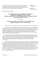 Statement by the Delegation of the Russian Federation in response to the address by the Minister of Foreign Affairs of Armenia, H.E. Mr. Ararat Mirzoyan