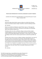 Statement by the Delegation of Norway on the Russian Federation’s ongoing aggression against Ukraine