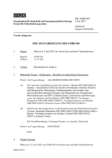 Journal der 1051. Plenarsitzung des Forums