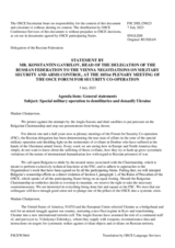 Statement by the Delegation of the Russian Federation on the special military operation to denazify and demilitarize Ukraine