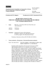 Diario de la 88ª Reunión conjunta del Foro de Cooperación en materia de Seguridad y del Consejo Permanente