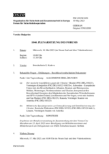 Journal der 1044. Plenarsitzung des Forums