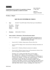 Journal de la 1045ème séance plénière du Forum