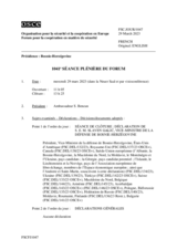 Journal de la 1041ème séance plénière du Forum