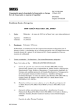 Diario de la 1038ª Sesión plenaria del Foro de Cooperación en materia de Seguridad