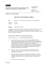 Journal de la 1038ème séance plénière du Forum