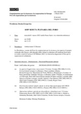 Giornale della 1038a Seduta plenaria del Foro di cooperazione per la sicurezza