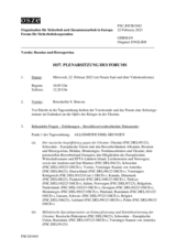 Journal der 1037. Plenarsitzung des Forums