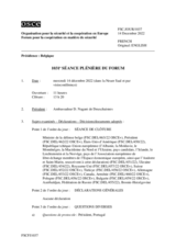 Journal de la 1031ème séance plénière du Forum