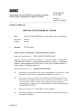 Journal de la 1019ème séance plénière du Forum