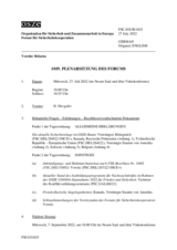 Journal der 1019. Plenarsitzung des Forums