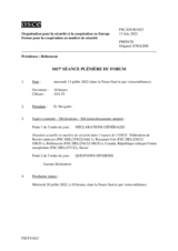 Journal de la 1017ème séance plénière du Forum