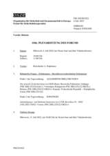 Journal der 1016. Plenarsitzung des Forums