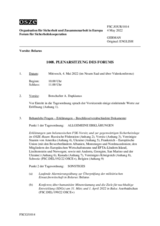 Journal der 1008. Plenarsitzung des Forums