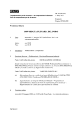 Giornale della 1009a Seduta plenaria del Foro di cooperazione per la sicurezza