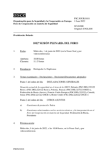 Diario de la 1012ª Sesión plenaria del Foro de Cooperación en materia de Seguridad