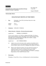 Journal of the 1013th Plenary Meeting of the Forum for Security Co-operation