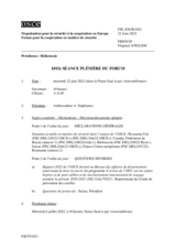 Journal de la 1015ème séance plénière du Forum