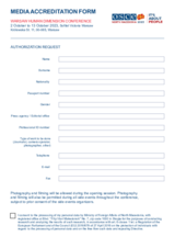 2023 Warsaw Human Dimension Conference - Media Accreditation Form