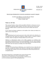 Statement by the Delegation of Norway on the Russian Federation’s ongoing aggression against Ukraine