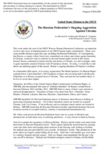 Statement by the Delegation of the United States of America on the Russian Federation’s ongoing aggression against Ukraine