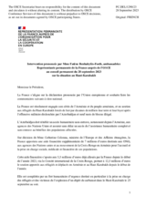 Intervention prononcée par Mme Fatène Benhabylès-Foeth, ambassadrice Représentante permanente de la France auprès de l’OSCE au conseil permanent du 28 septembre 2023 sur la situation au Haut-Karabakh