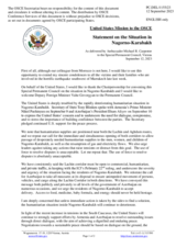 Statement by the Delegation of the United States of America in response to the address by the Deputy Foreign Minister of Armenia, H.E. Mr. V. Gevorgyan