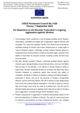 Statement by the Spanish EU Presidency on the Russian Federation’s ongoing aggression against Ukraine