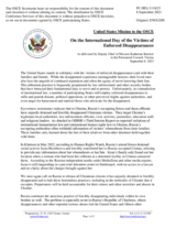 Statement by the Delegation of the United States of America on the International Day of the Victims of Enforced Disappearances, observed on 30 August 2023