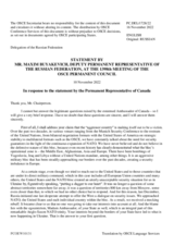 Statement by the Delegation of the Russian Federation in response to the statement by the Delegation of Canada