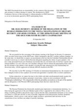 Statement by the Delegation of the Russian Federation on the security dialogue “Mine Action”