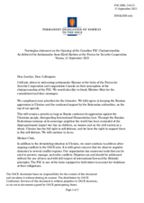 Statement by the Delegation of Norway in response to the opening statement by the Honourable Bill Blair, Minister of National Defence of Canada