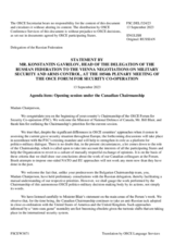Statement by the Delegation of the Russian Federation in response to the opening statement by the Honourable Bill Blair, Minister of National Defence of Canada