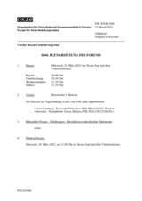 Journal der 1040. Plenarsitzung des Forums