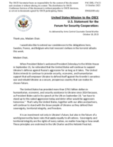 Statement by the Delegation of the United States of America on the Russian war of aggression against Ukraine