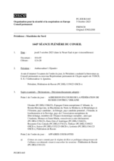 Journal de la 1445ème séance plénière du Conseil