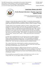 Statement by the Delegation of the United States of America on the Russian Federation’s ongoing aggression against Ukraine