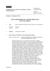 Journal de la 1443ème séance renforcée du Conseil permanent