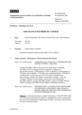 Journal de la 1444ème séance plénière du Conseil