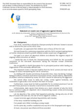Statement by the Delegation of Ukraine on the Russian Federation’s ongoing aggression against Ukraine