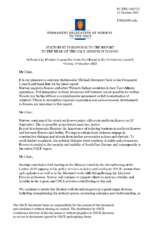 Statement by the Delegation of Norway in response to the report by the Head of the OSCE Mission in Kosovo, Ambassador Michael Davenport