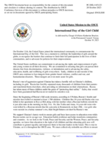 Statement by the Delegation of the United States of America on the International Day of the Girl Child, observed on 11 October 2023