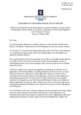 Statement by the Delegation of Norway, also on behalf of Andorra, Canada, Iceland, Liechtenstein, Monaco, San Marino, Switzerland and the United Kingdom, on the International Day of the Girl Child, observed on 11 October 2023