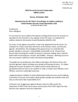 Statement by the FSC Co-ordinator on Matters Related to UNSCR 1325 on “Women, Peace and Security”