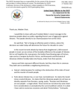 Statement by the Delegation of the United States of America on the Russian war of aggression against Ukraine