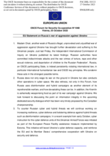 Statement by the Spanish EU Presidency on the Russian war of aggression against Ukraine