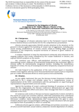 Statement by the Delegation of Ukraine in response to the report by the Director of the Office for Democratic Institutions and Human Rights, Mr. Matteo Mecacci