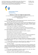 Statement by the Delegation of Ukraine on the Russian Federation’s ongoing aggression against Ukraine